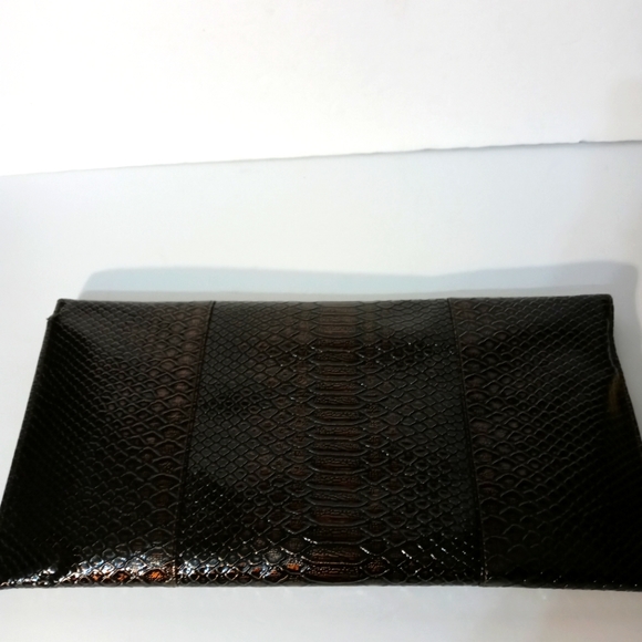 Bella collection brown snake skin clutch/ shoulder - Picture 4 of 6